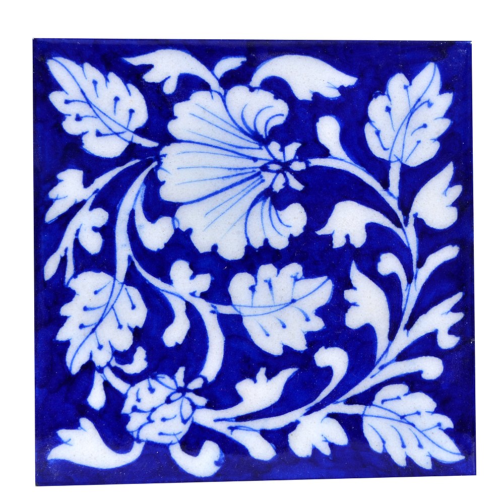 Blue Pottery Tile Decorative Ceramic Tiles for Wall (4x4 tile10pack of 1)-image-28