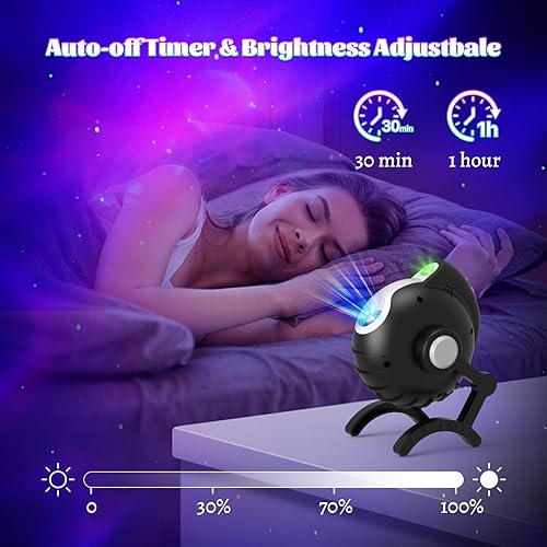 Miniatura 4 de Proyector Star Galaxy para dormitorio, luz nocturna de perro robot con lámpara LED de techo de nebulosa estrellada, altavoz Bluetooth y temporizador