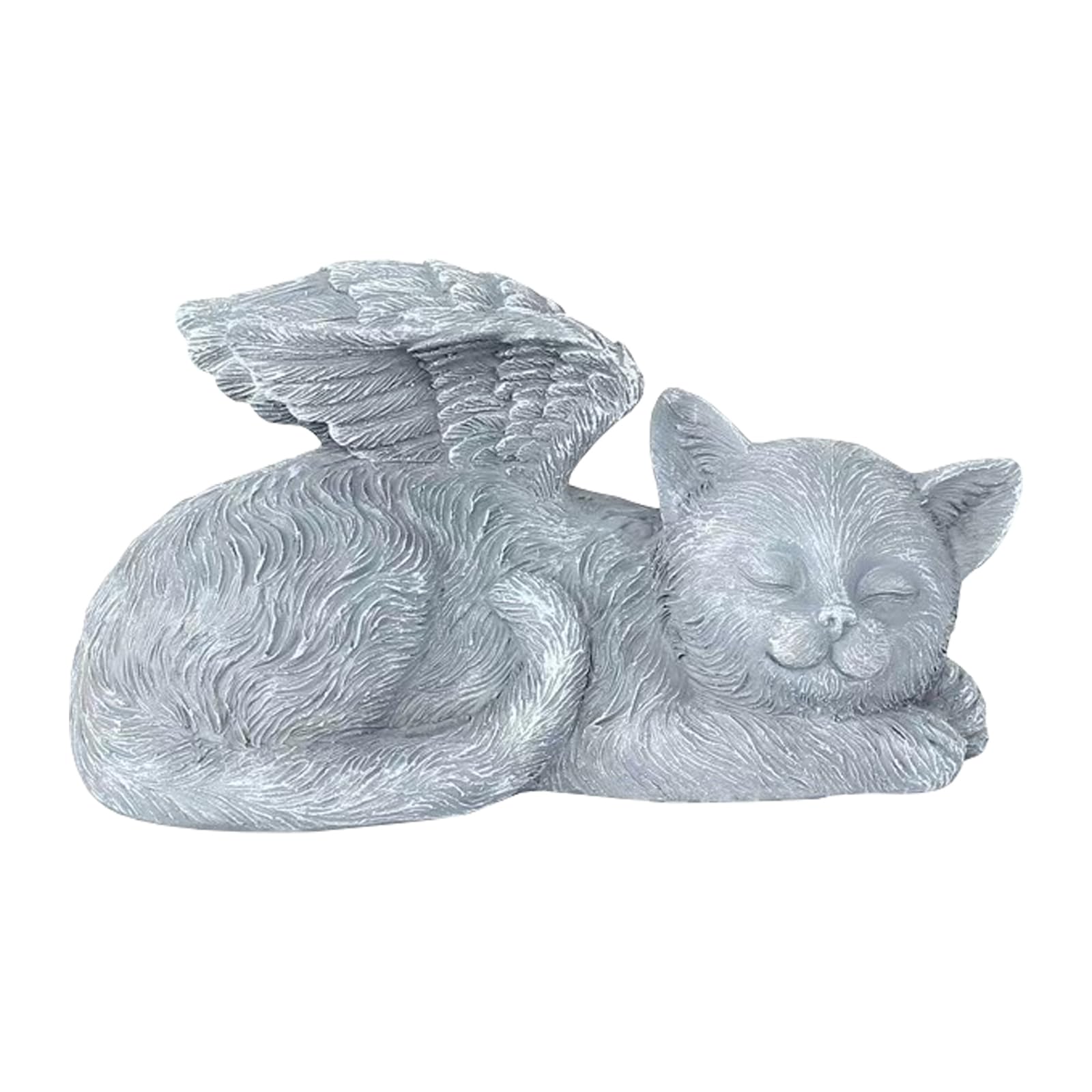 ASQzhuLIWing Resin Angel Cat Memorial Stone Resin Crafts Garden Design Decoration Angel Cat Monument Tombstone Memorial Statue Cat Tombstone Suitable for home garden decoration tombstone