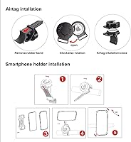 Vista 5 de TOOLIN Soporte universal para teléfono de bicicleta, soporte desmontable para teléfono celular, giratorio de 360 y ajustable, compatible