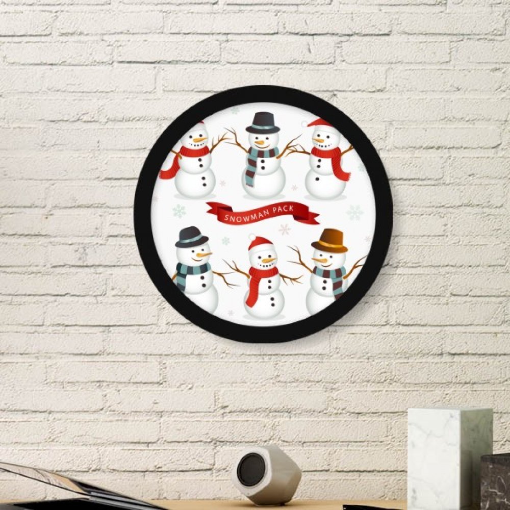 Cadeaux de Noël cadre photo rond bonhomme de neige pour décoration murale