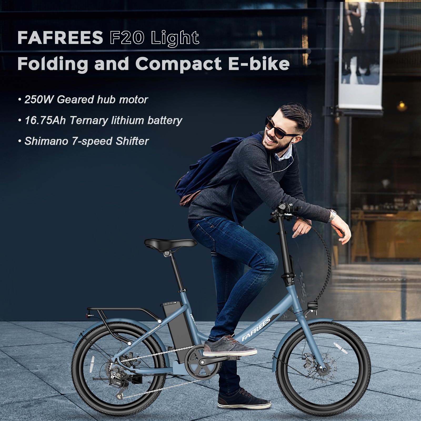 Fafrees F20 Light [ Offiziell ] E-Bike Damen Klapprad 36V 16,75AH Akku, Ebike 250W 120kg Elektrofahrrad Max. 25km/h, E Fahrrad Herren, Foldable E Mountainbike 155-195CM -Update