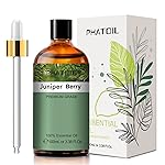 Juniper Berry 3.38fl.oz Essential Oil, PHATOIL Pure Aromatherapy Oils for Diffuser, Humidifier, Perfect for DIY Soap, Candle, Bath Bombs Making(100ml)