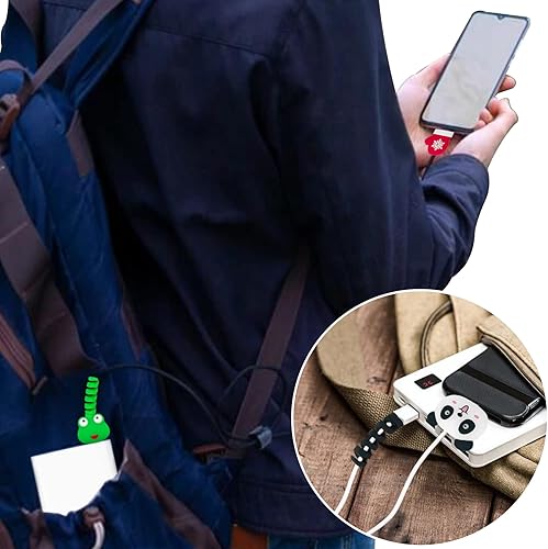 Miniatura 6 de ZAKVOOR 27 protectores de cable para cargador de teléfono, protector de cable USB Animal Bites protector de cable, protector de cable de carga para