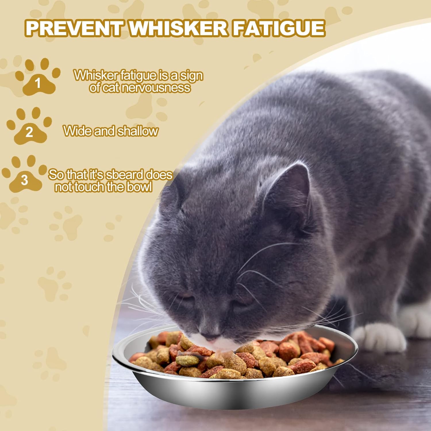 Cat Bowls for Food and Water, 12 PCS Stainless Steel Shallow Cat Bowl, Whisker-Friendly & Stackable - Dishwasher Safe Cat Dishes Cat Feeding Bowl, 5.5 Inches Cat Plates for Small Dogs and Cats