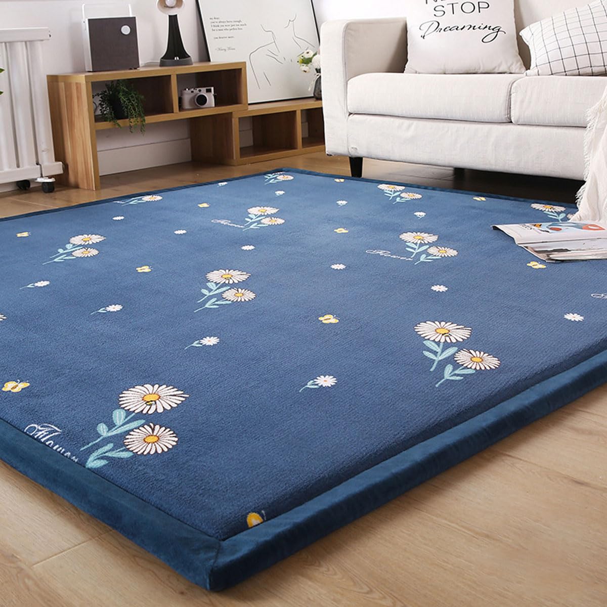 Dmkjdzsw Play Crawling mat for Nursery Baby, Extra Soft Activity Floor Mat for kids Playroom Bedroom-Butterfly-200 * 200cm — image 1