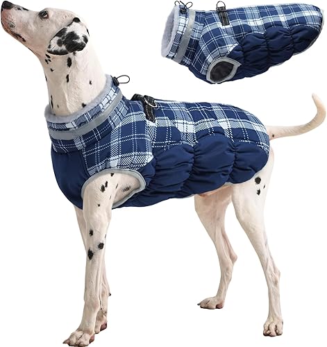 Miniatura 9 de FUAMEY Chaqueta de invierno para perro, abrigos para clima frío para perro, chaleco acolchado para perro, ropa cálida con cremallera, resistente al