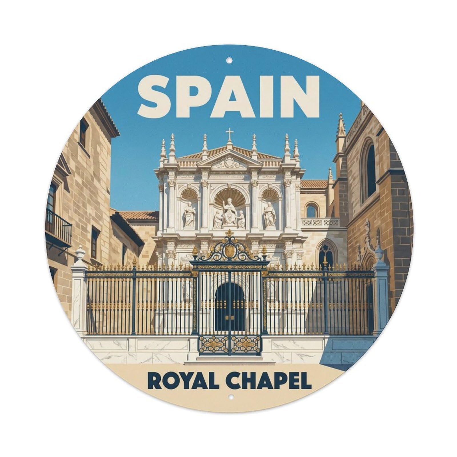 Granada Royal Chapel Spain Landmark Travel Metal Tin Sign