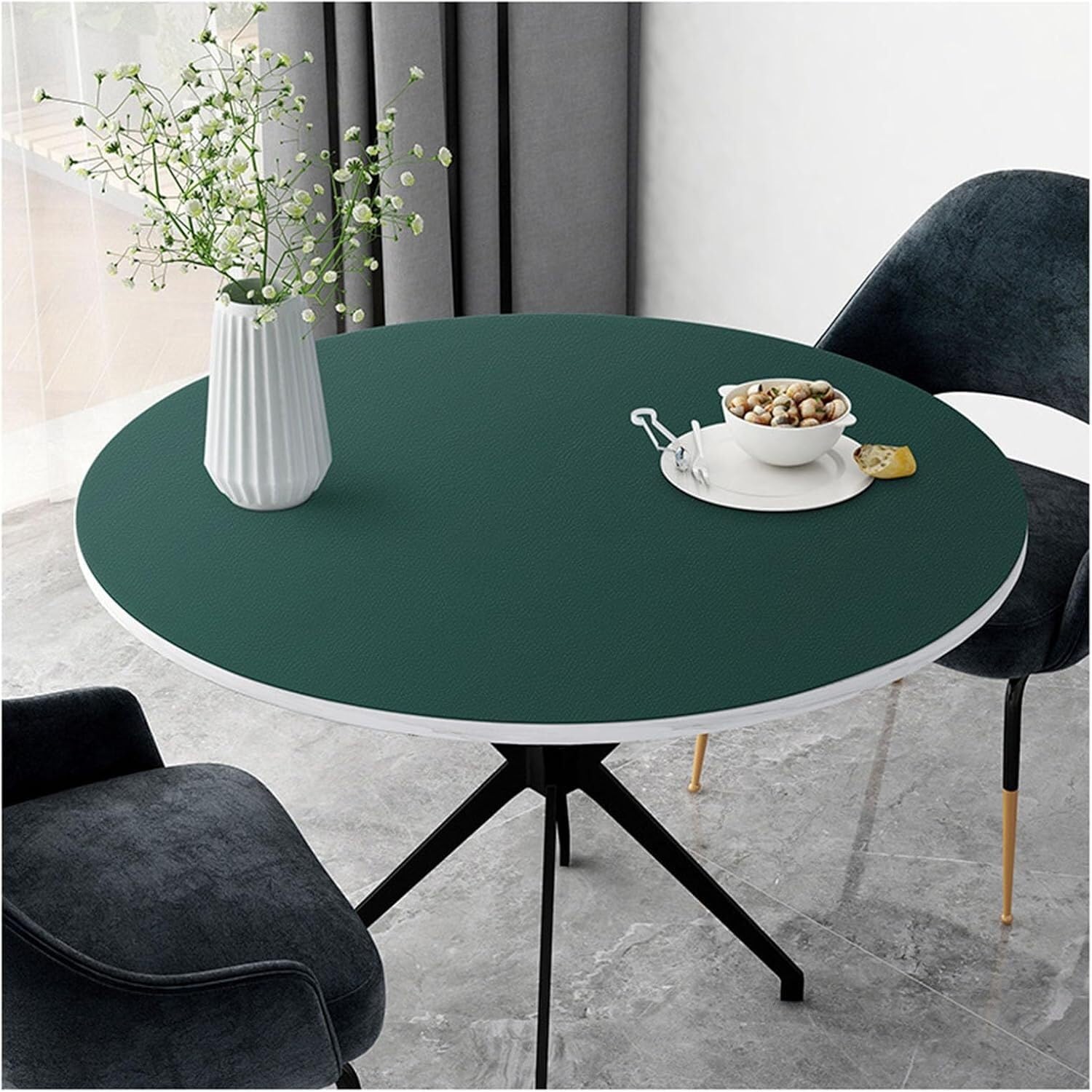 Nappe ronde en similicuir pour restaurant et salle à manger avec protection imperméable 120cm