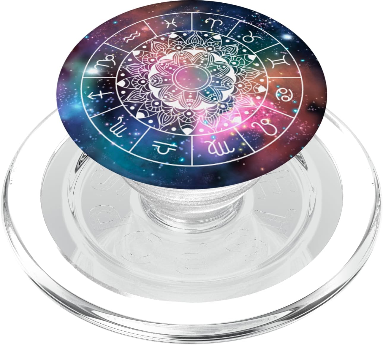Zodiac Signs Astrology Wheel with Mandala, Zodiac Sign PopSockets PopGrip for MagSafe