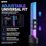 upHere 5V ARGB GPU Support Bracket, Universal Graphics Card GPU Brace with Motherboard Sync, Adjustable Anti-Sag Video Card Holder, Transparent Acrylic GPU Support Stand with Magnetic Base, GH03ARGB