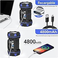 Vista 6 de Linterna de camping LED recargable, linterna de campamento de 1500 lm, 8 modos de luz, luces de campamento de capacidad 4800, luz de flash brillante