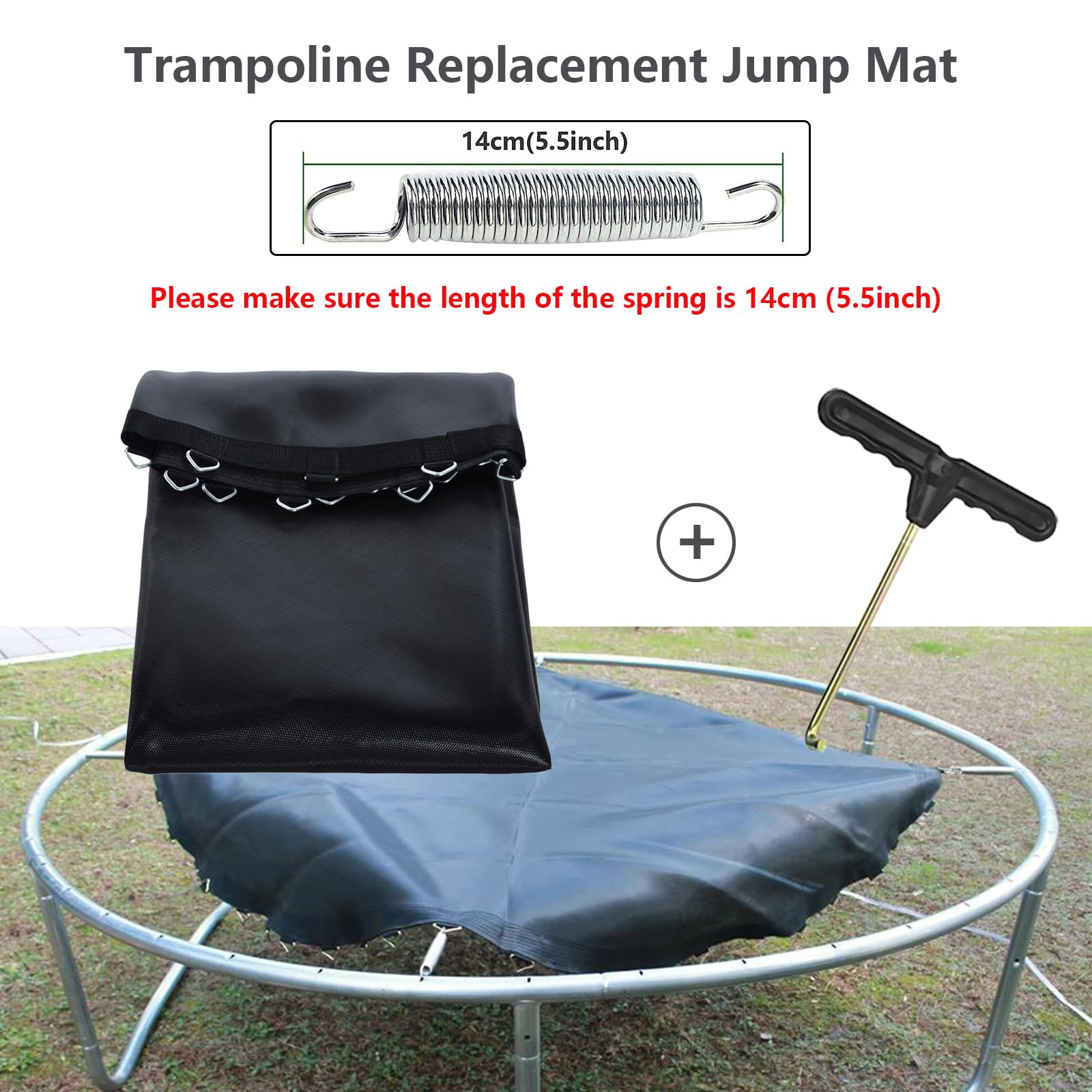 Tapete de Repuesto para Trampolín Ø 305/244cm, Accesorios Exterior jardín Cama elástica Infantil, Colchoneta de Trampolín Rebote, Resistente al Agua, Resistente a los Rayos UV