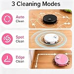Mini Aspirateur robot pour voiture,3 in 1automatic Petit robot nettoyant rechargeable pour balayage (Pink)
