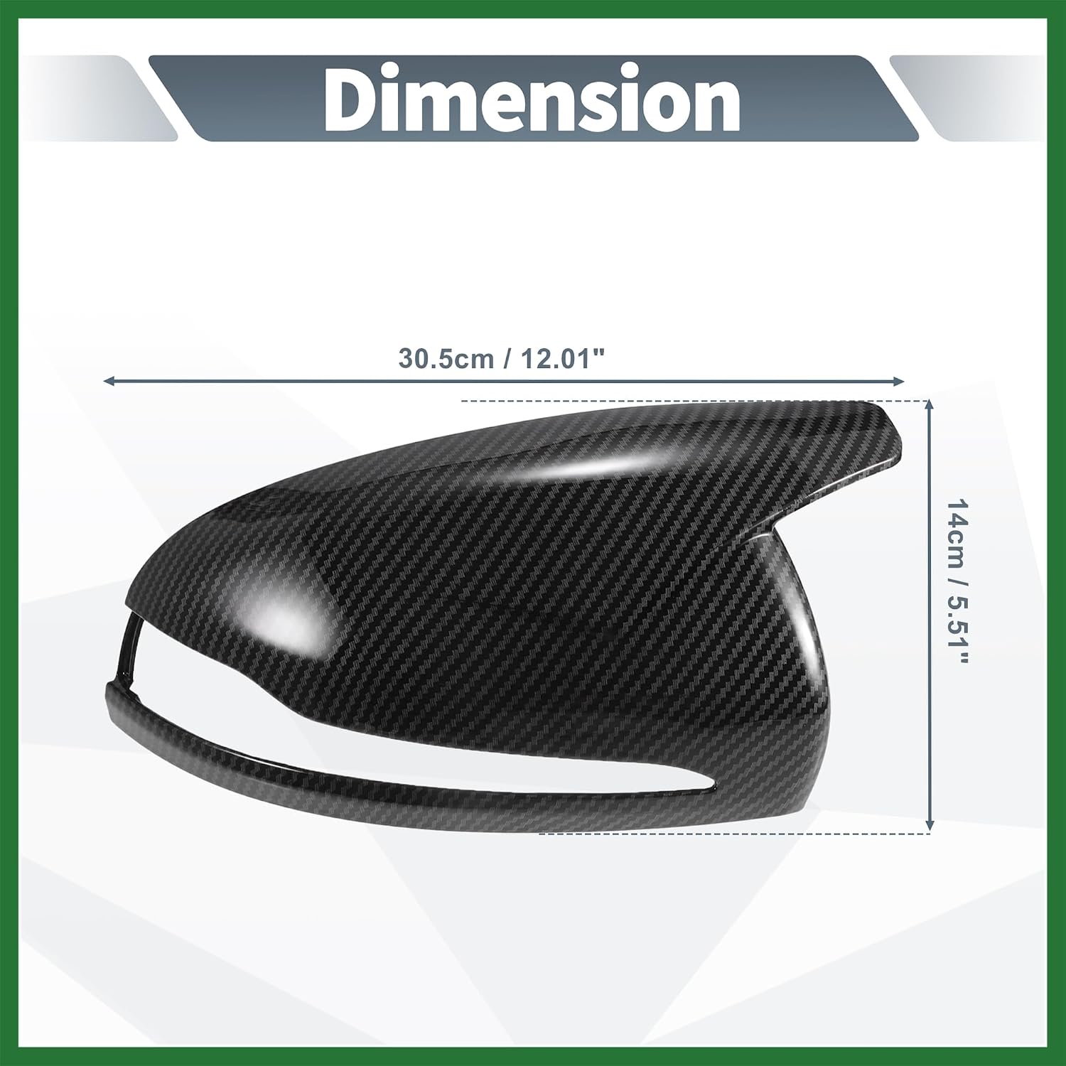 Motoforti Pair Car Rear View Driver Passenger Side Mirror Cover Cap Replacement Black Carbon Fiber for Mercedes-Benz C E CLASS W205 W213 Mirror Guard Covers Decoration Trims Long-lasting