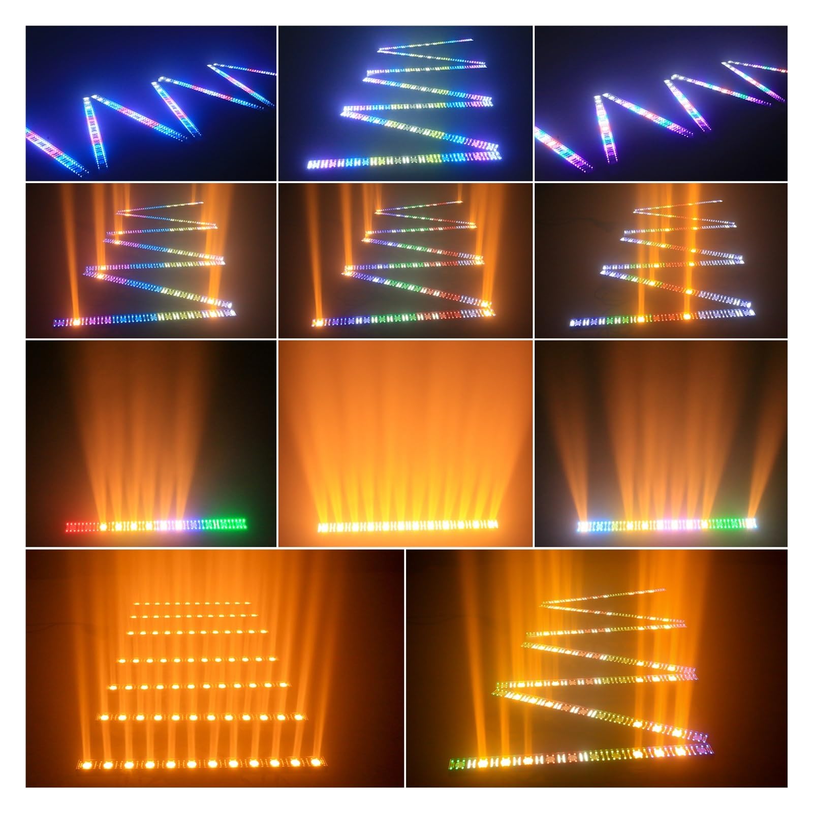 Luz LED RGB, Barra de luces pared RGB 150 W, 12 LED estroboscópicas 3 for escenario, DMX for bar, discoteca, boda o fiesta