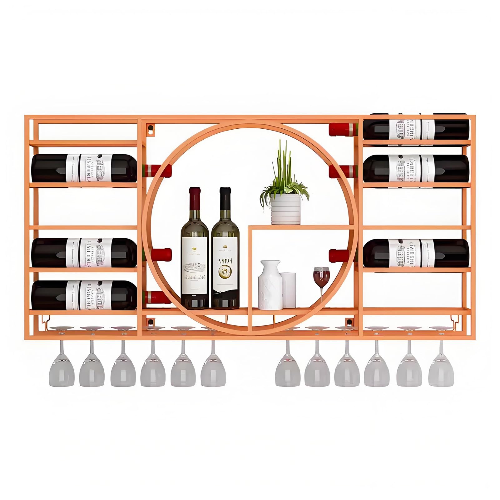 Casier à vin suspendu multifonctionnel en métal pour gain de place