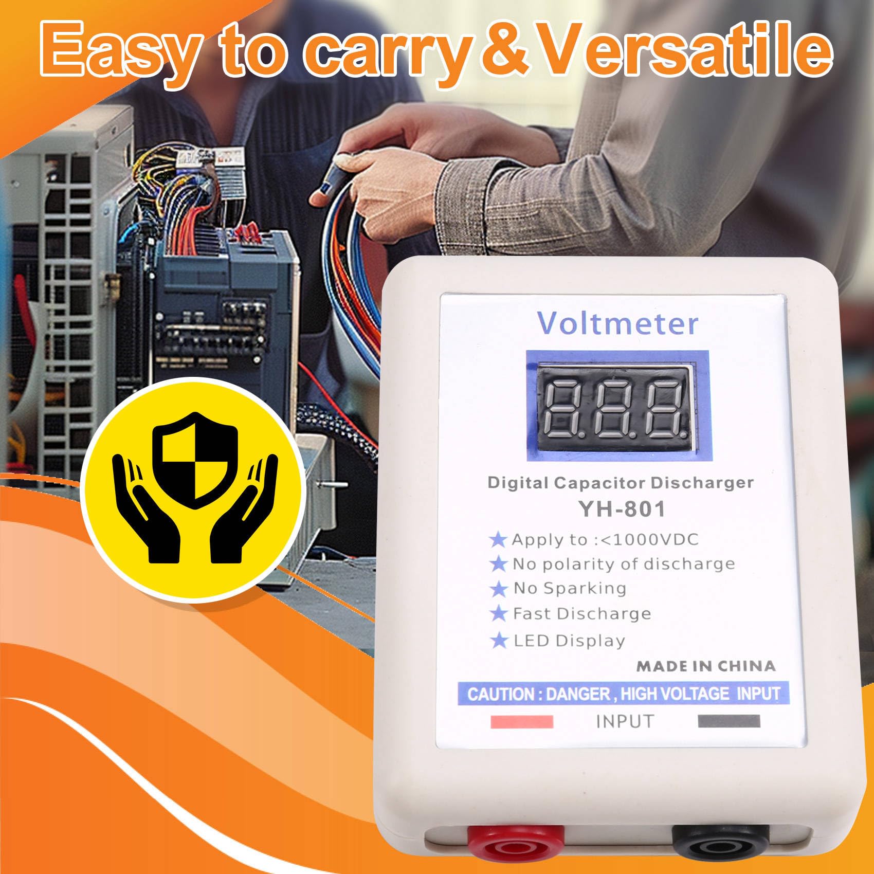 Condensatore Digitale da 1000 V Voltmetro Digitale Scaricatore Rapido Strumento di Scarica Display di Riparazione Elettronica Penna di Prova della Tensione