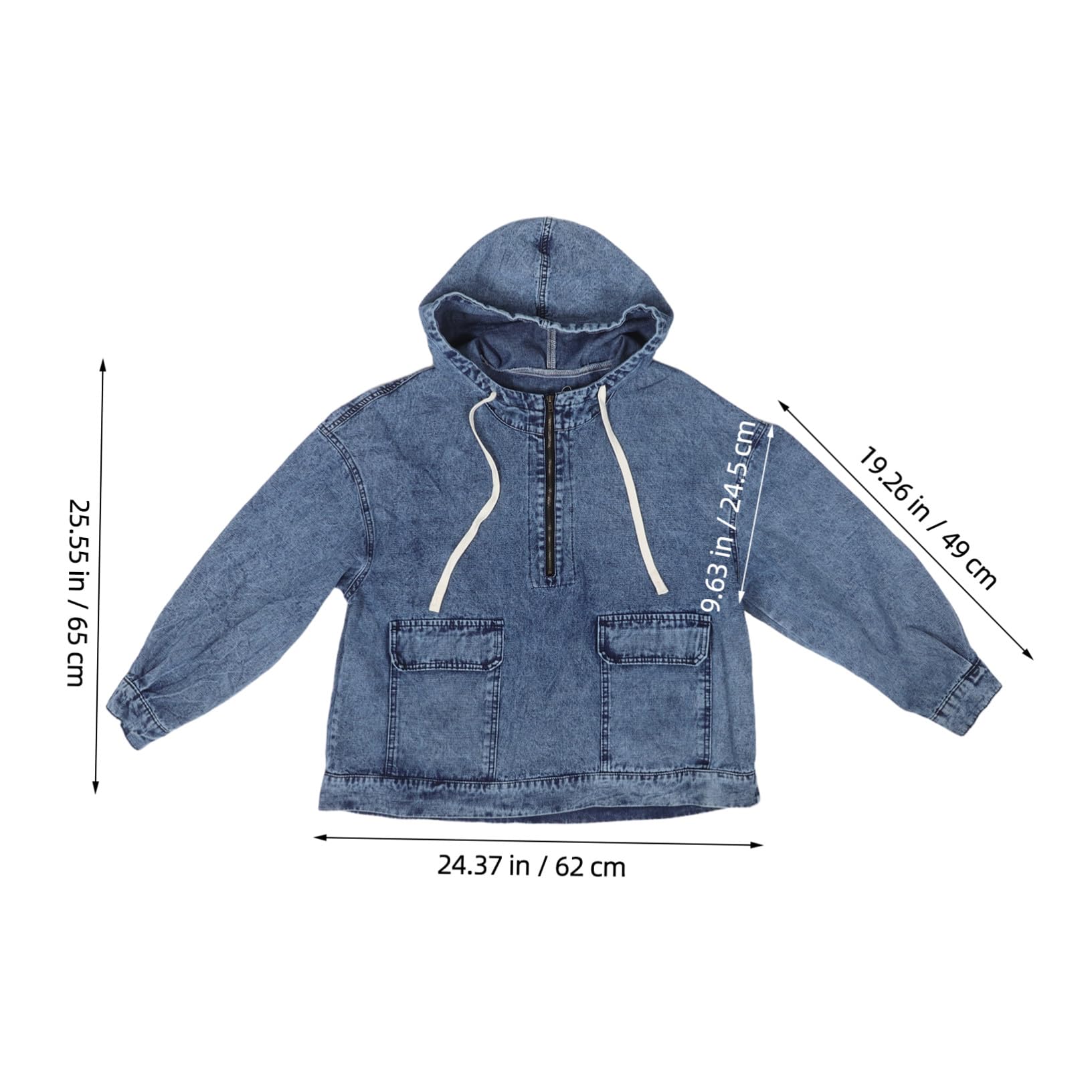 HEMOTON Bluza Dżinsowa Damska Jeansowa z Kapturem Wygodna Jeansowa z Kapturem Typu Oversize Blue