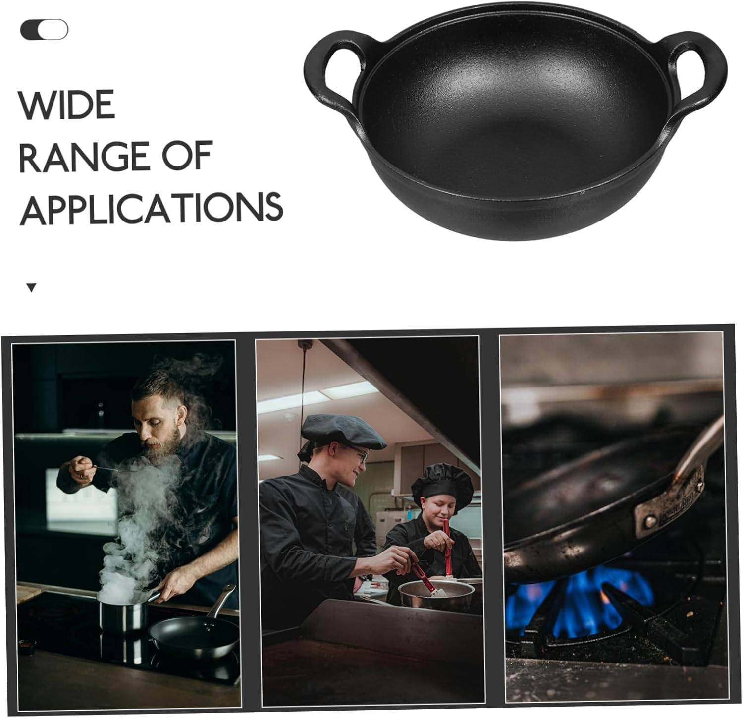 Cast Iron Saucepan Non-stick Coating Style Pot Stew Pot Outdoor Cooking for Camping