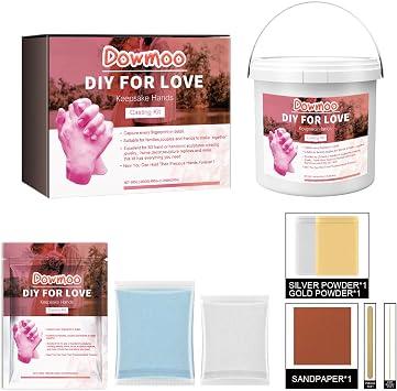 ZiopGTob DIY Hand Casting Kit for Couples Make Your Own 3D Hand & Foot Mold Kit Memory Keepsake Craft Set with Molding Powder & Casting Stone Romantic Gift for Anniversary, Wedding, Family
