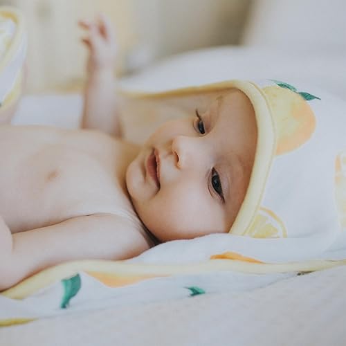 Miniatura 6 de Little Unicorn Toalla de baño con capucha de muselina de algodón y rizo para bebé, 100% muselina de algodón y rizo, extrasuave y absorbente, recién