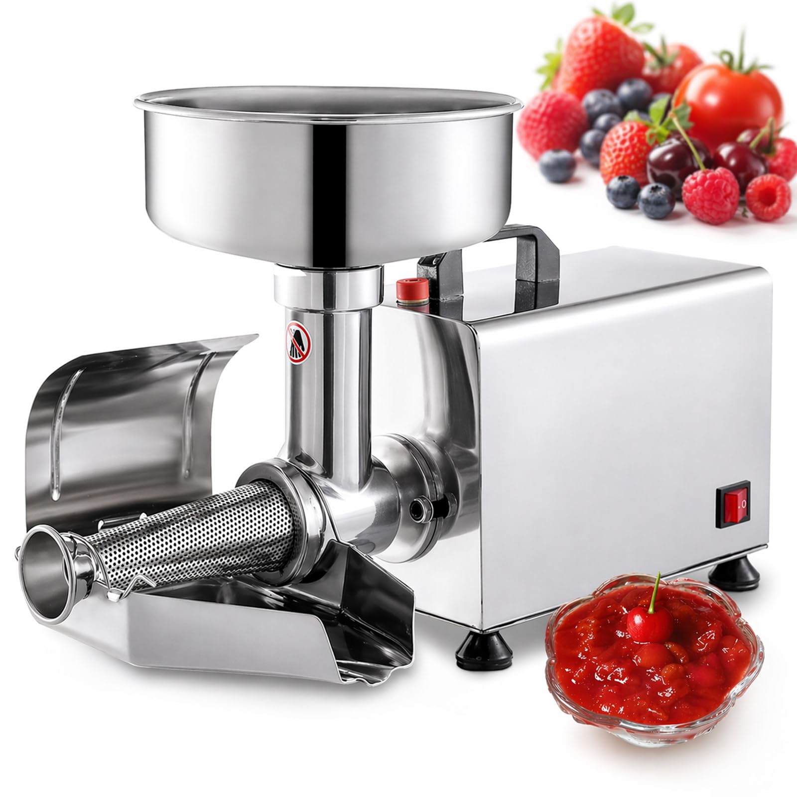 Łatwe Czyszczenie, Maszyna do Sosu Pomidorowego 450 W, Filtr ze Stali Nierdzewnej 304, Wydajność do 150 kg/h, do Passaty, Ketchupu i Puree