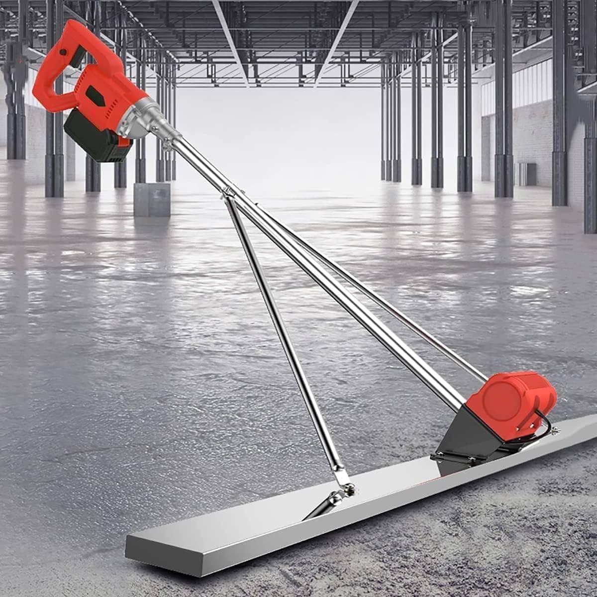 Power Screed Vibration Tool for Concrete Processing, 6000 RPM 150CM Blade Screed Concrete Finishing Vibra Tool, Electric Cordless Screed Cement Leveling Tamper Ruler with Scraper