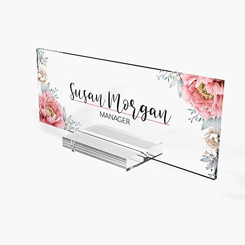 Placa de identificación personalizada para escritorio, letrero de placa de identificación, decoración moderna de oficina, negocios, placa de nombre