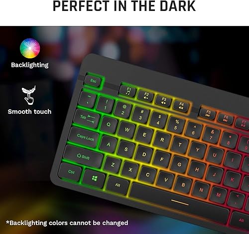 Miniatura 3 de KLIM Teclado inalámbrico recargable Light V2 nuevo 2022 delgado duradero ergonómico retroiluminado teclado inalámbrico para juegos para laptop PC
