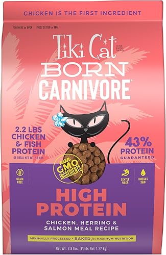 Tiki Cat Born Carnivore - Alimento seco horneado para gatos alto en proteĂnas y bajo en carbohidratos pollo y pescado Tiki Cat Born Carnivore - Alimento seco horneado para gatos alto en proteĂnas y bajo en carbohidratos pollo y pescado