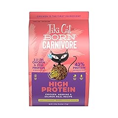 Tiki Cat Born Carnivore High Protein Dry Cat Food, Chicken Herring & Salmon Meal, 2.8 lbs. Bag