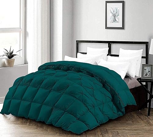 Miniatura 6 de Edredón plisado de plumón de ganso de media pellizco, relleno de edredón KingCal King, potencia de relleno de 750+, algodón egipcio 800 hilos, tela