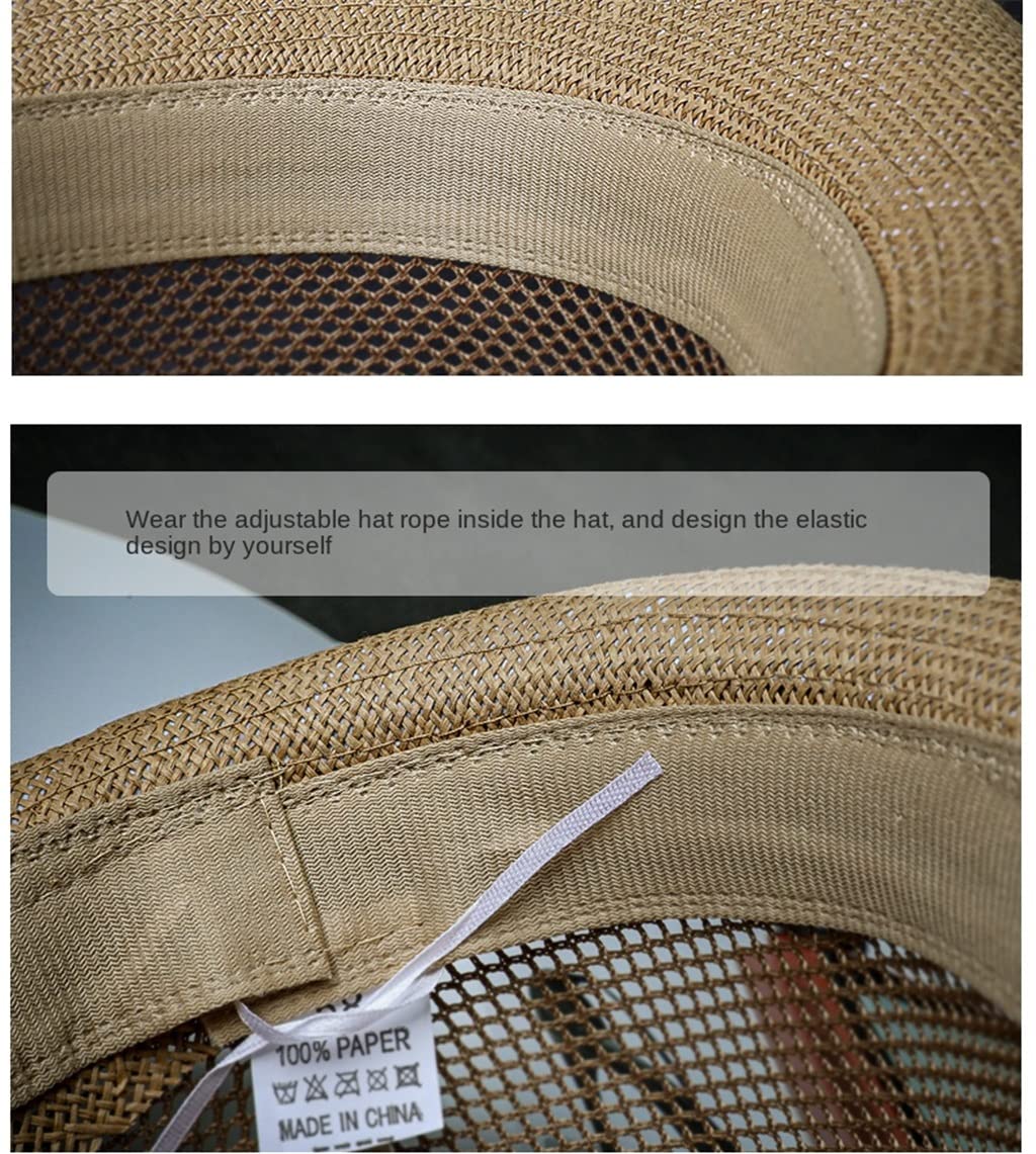 LNNSHX Sombrero Sombrero para El Sol para Hombre Sombrero De Sol para Viajes Al Aire Libre De Verano Sombrero De Panamá Ondulado Transpirable Cómodo (Color : Argento, Size : 56-58cm)