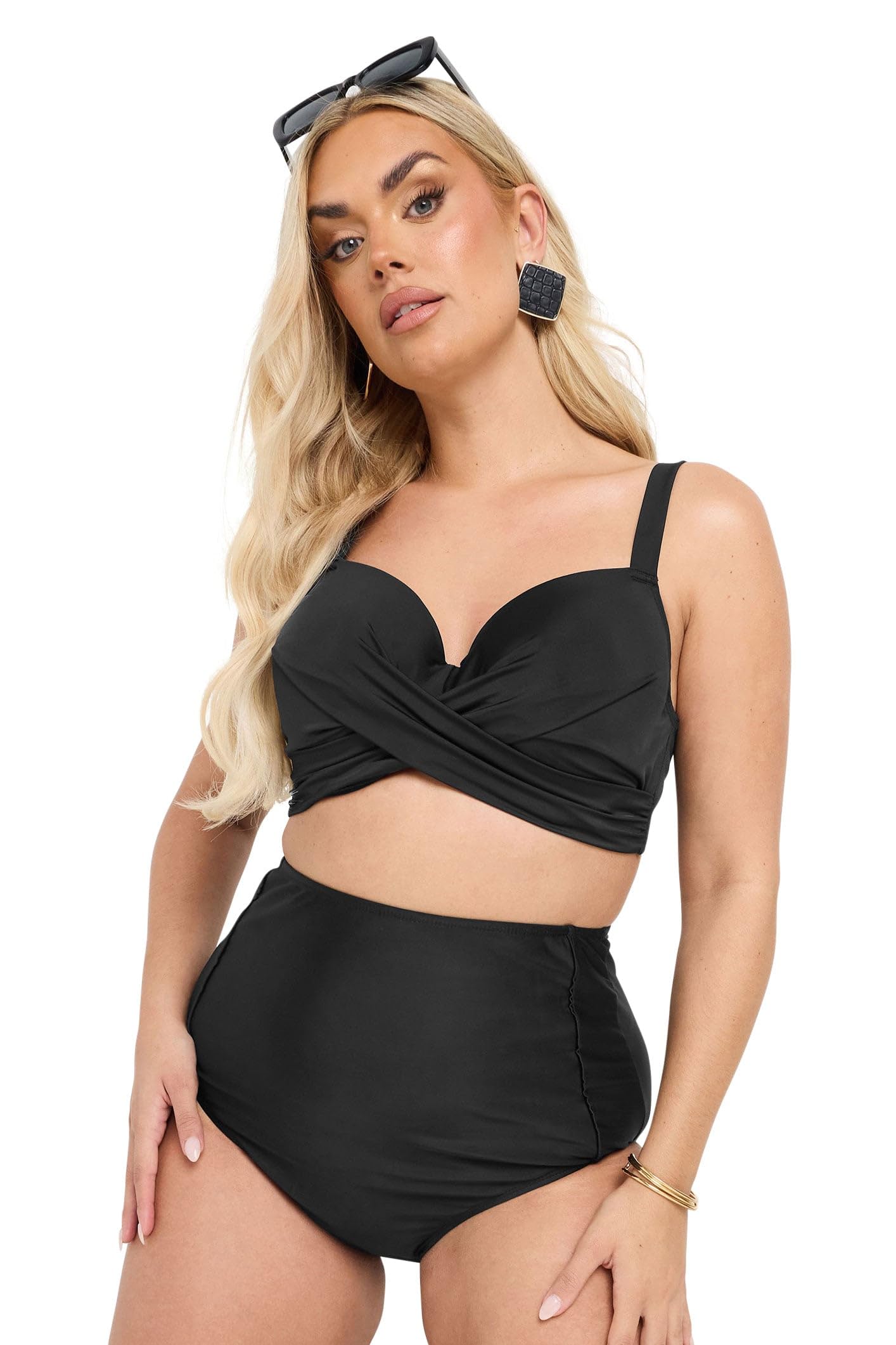 Yours Women's Black Premium Underwired Bikini Top In 42Dd