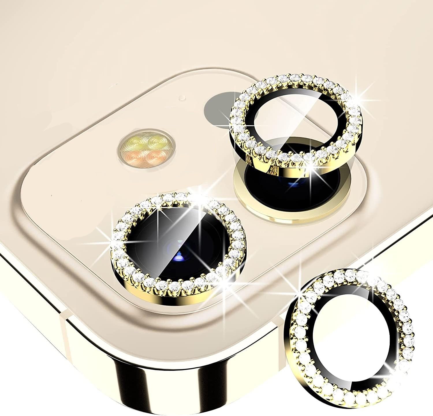 ARXONA Diamond Camera Lens Protector compatible with Apple iPhone 11/12/12 mini Tempered Glass Screen Protection + Alloy Full Fit Lens Ring Cover,Case Friendly, Scratch Proof - Gold (B0C7R8V2M1) Amazon Price History, Amazon Price Tracker