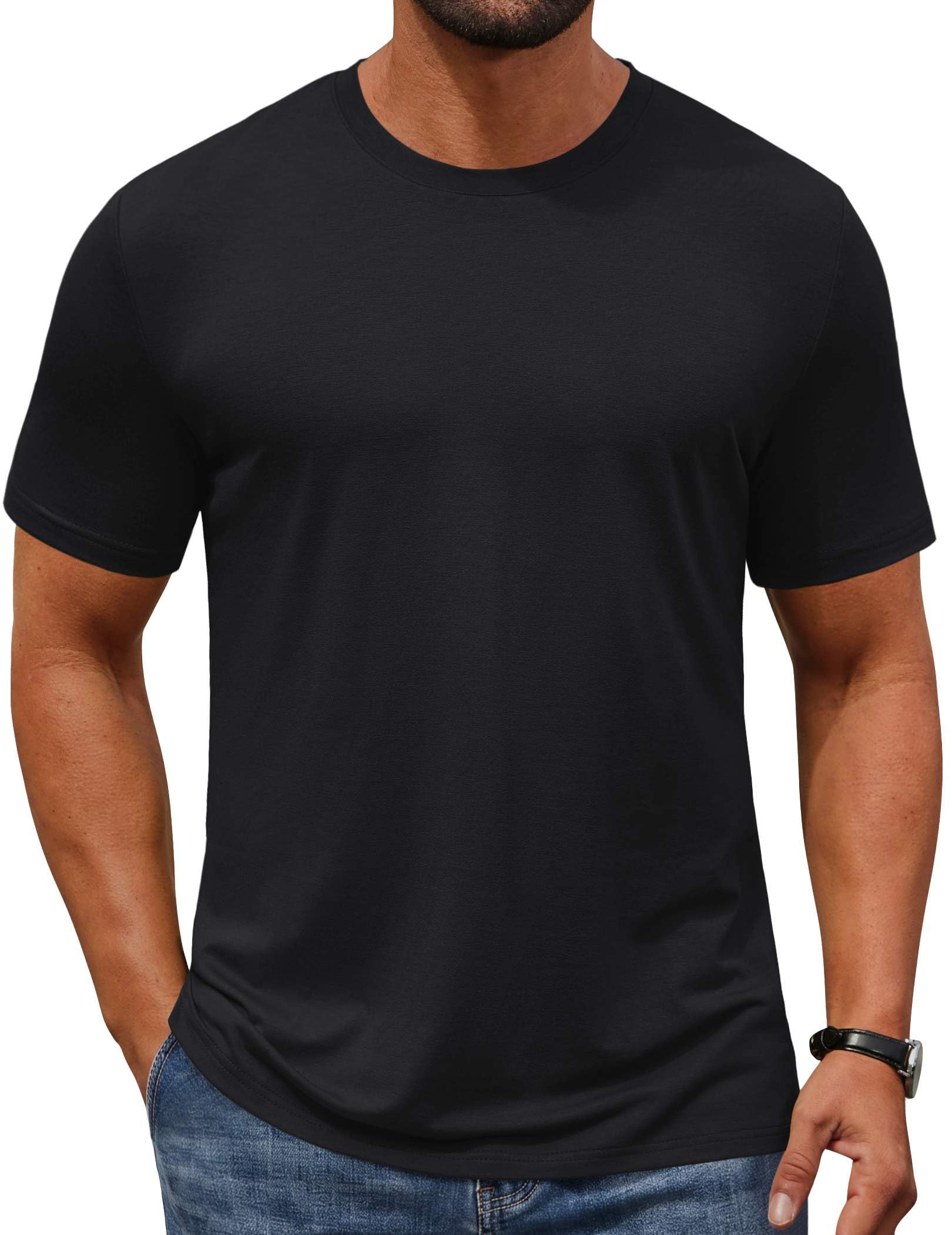 COOFANDY Men's T-Shirts Short Sleeve Crew Neck T Shirts Casual Classic Basic Tee Shirts