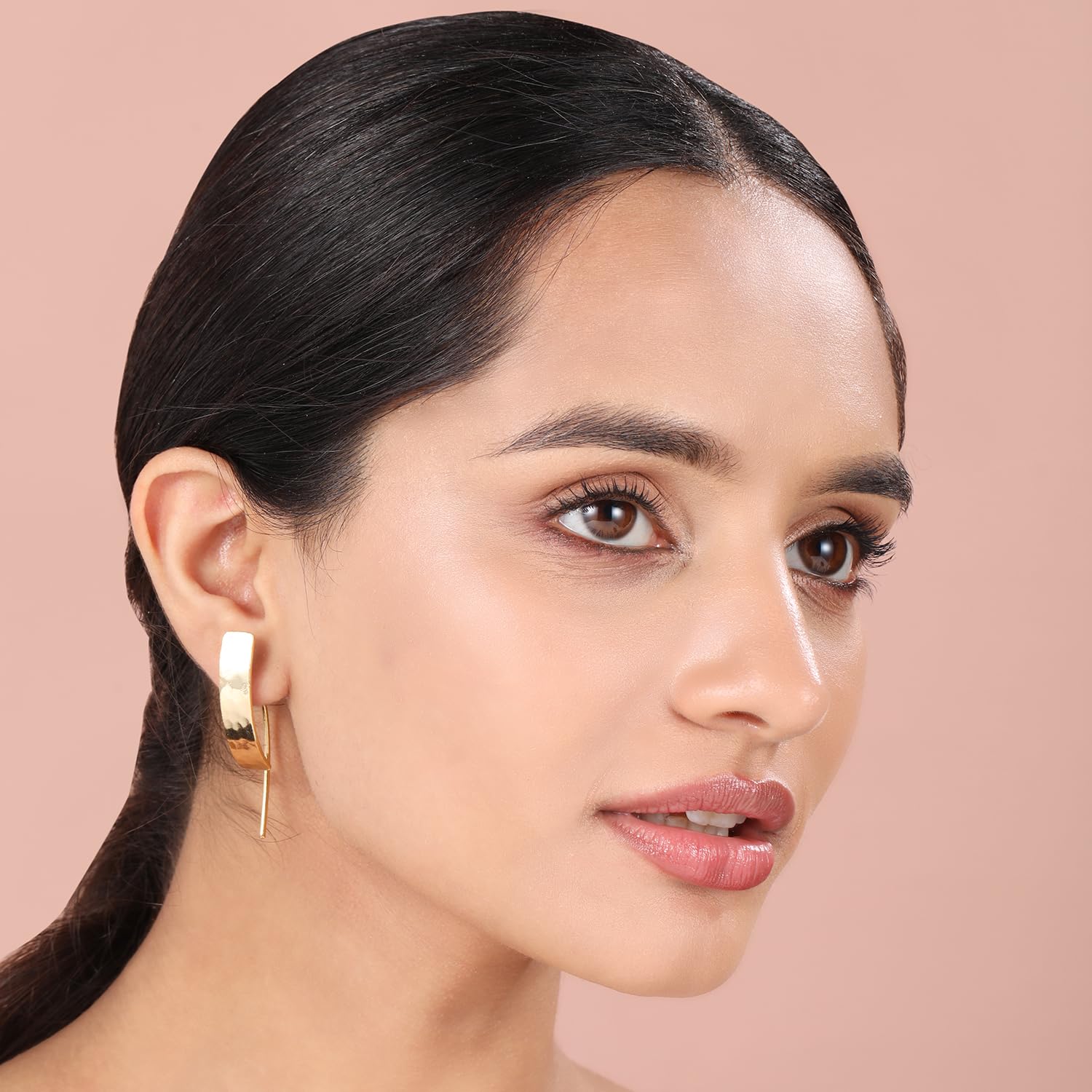 Finish Textured Long Drop Earrings Anti Tarnish & Light Weight