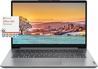 Lenovo Newest IdeaPad 1i Laptop 14" HD Display, Intel Pentium Silver N5030 Processor(> N4020), 4GB RAM, 192GB Storage(128GB eMMC + 64GB MSD Card), 10Hr Battery, Win 11 S, 1 Year Microsoft 365