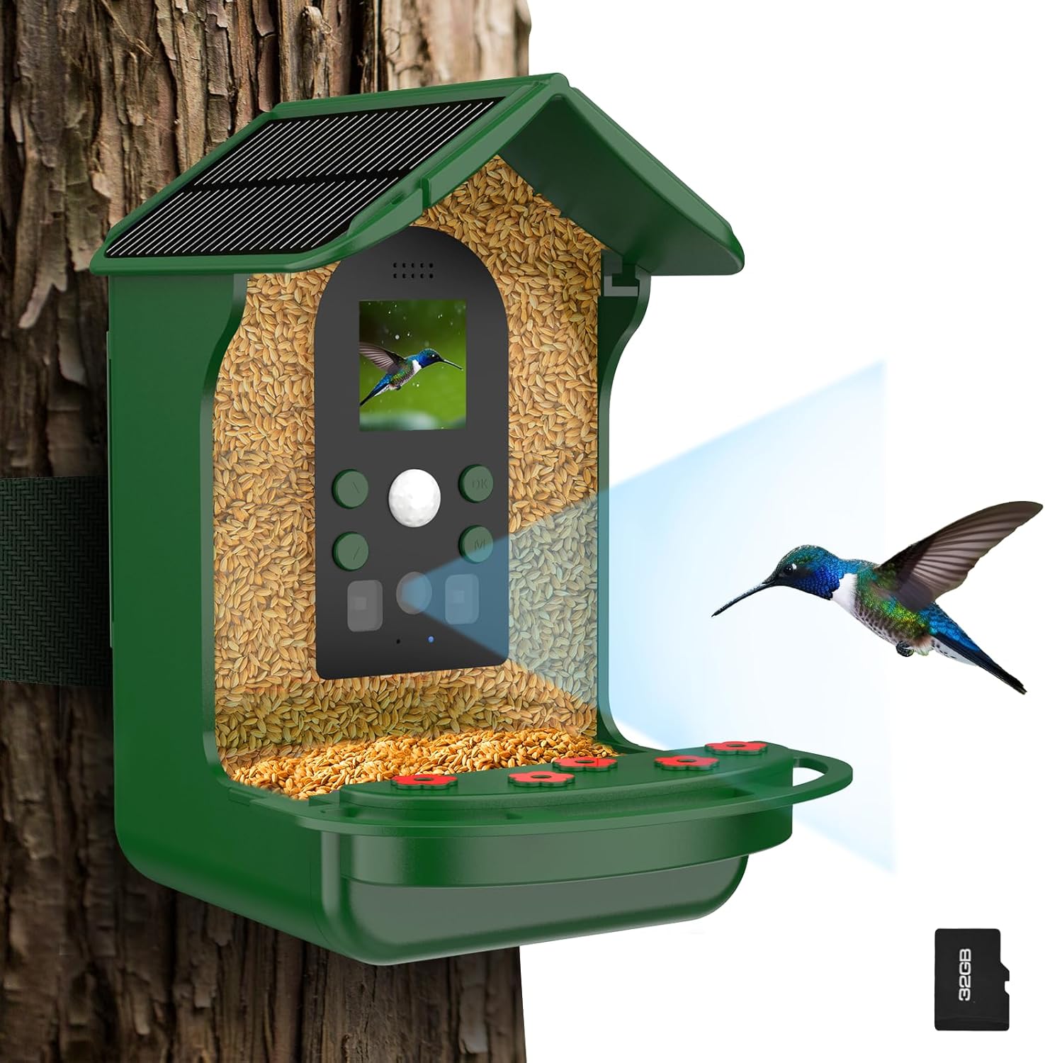 Bouncats Smart Bird Feeder Camera, Hummingbird Watching Camera with PIR Motion