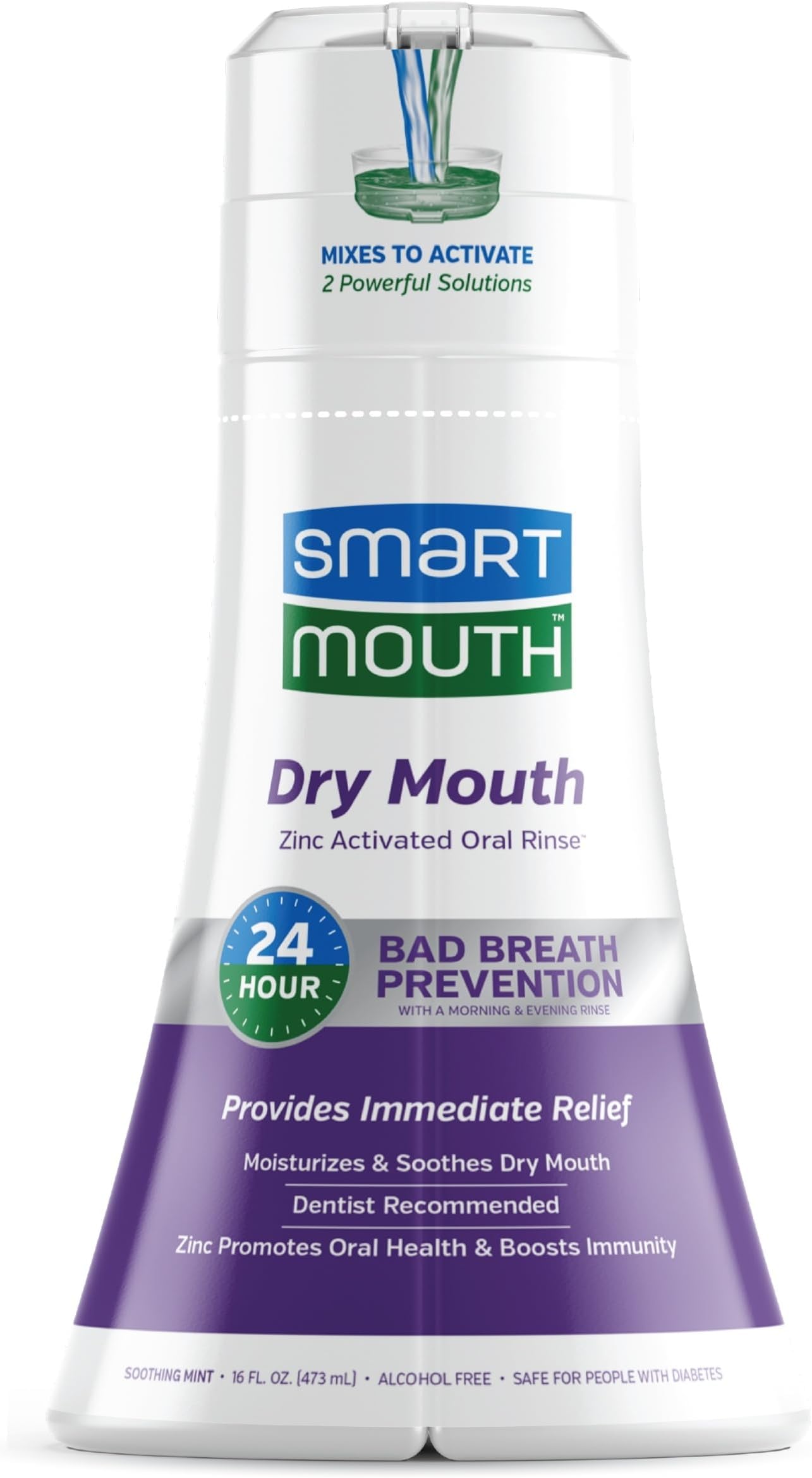 1 Pack , Dry Mouth : SmartMouth Dry Mouth Mouthwash, Mint, 16 Fluid Ounce