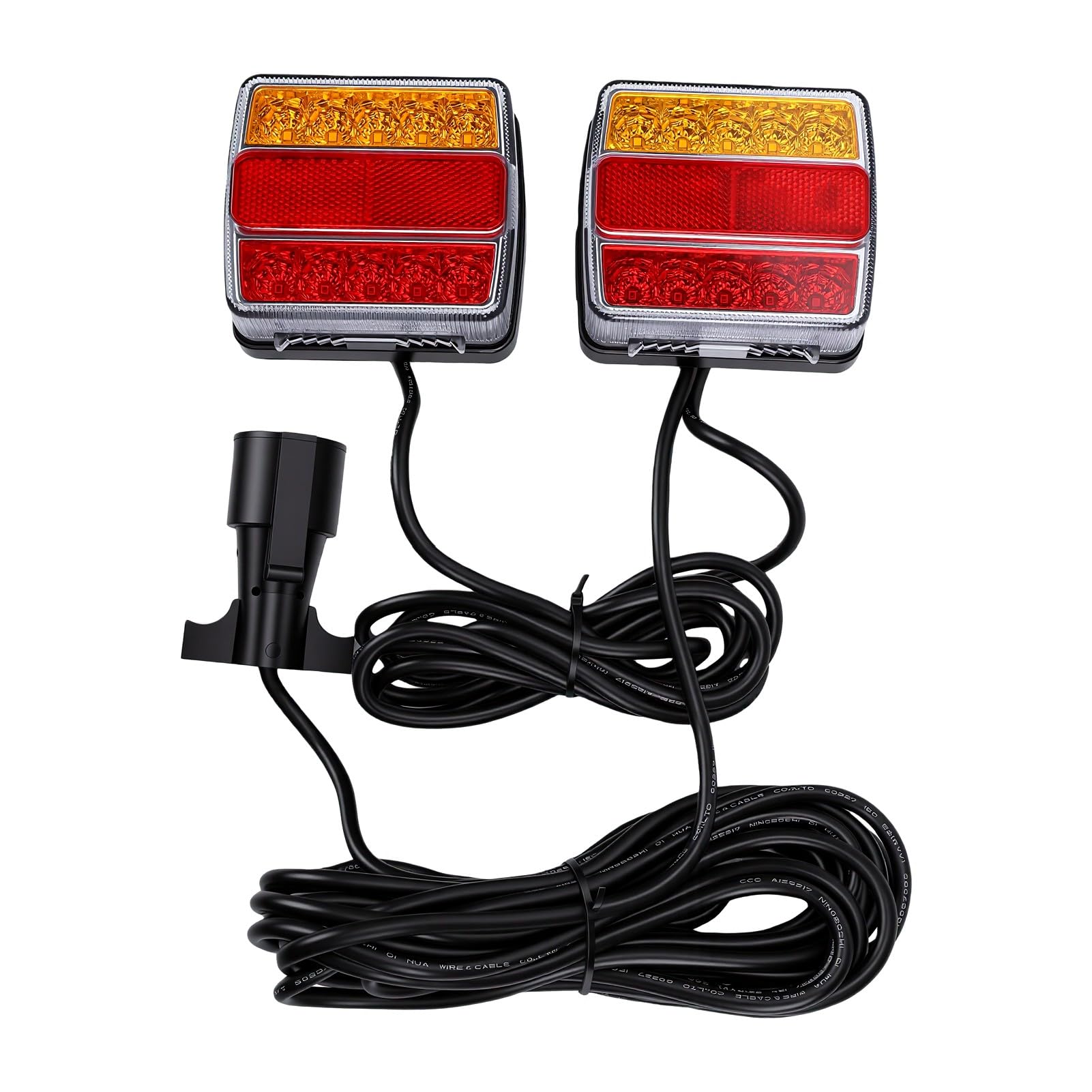 Generic Magnetyczny Zestaw świateł Holowniczych LED do Przyczepy, Zestaw świateł do Przyczepy, Holowniczych, Zgodny z DOT, Wodoszczelny IP68, Wtyczka 7-pinowa, Kabel 24