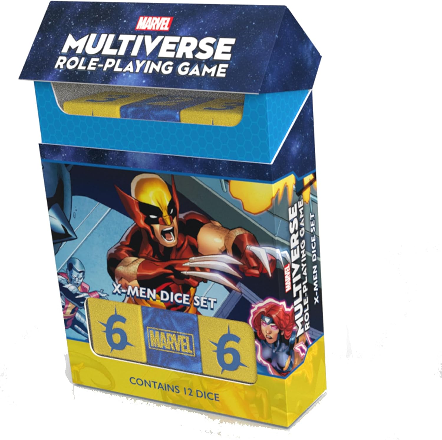 CMON Marvel Multiverse RPG X-Males Cube Set – 12 Customized Acrylic Cube with X-Males Theme, Optimized for 616 Sport Engine, Technique Sport for Youngsters & Adults, Ages 14+, 4 Gamers, Made