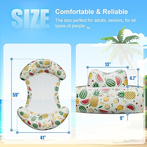 Miniatura 2 de Pool Floats Adult - Inflatable Pool Lounger, Pool Lounger Chairs for Relaxation, Floating Water Lounger Chairs Summer Water Sun Tanning for Swimming