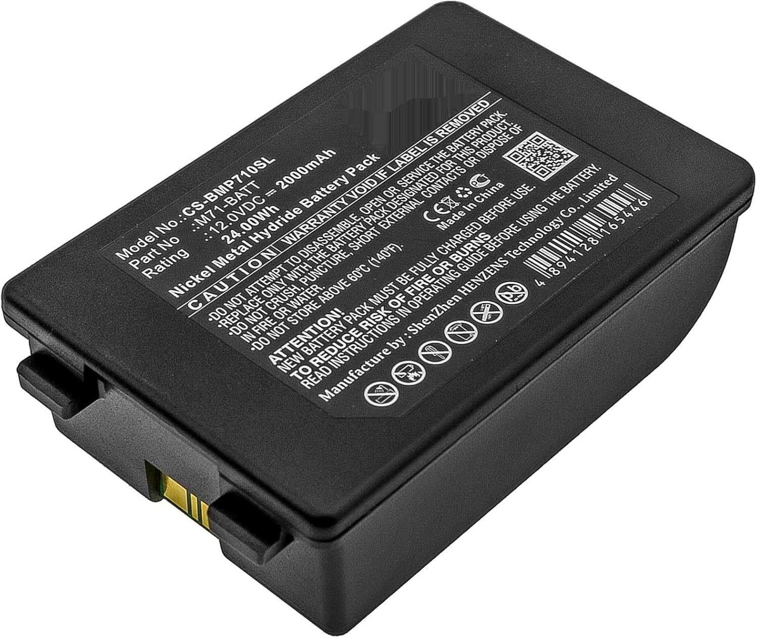 2000mAh Battery Replacement for Brady BMP71 M71-BATT (12.0V)