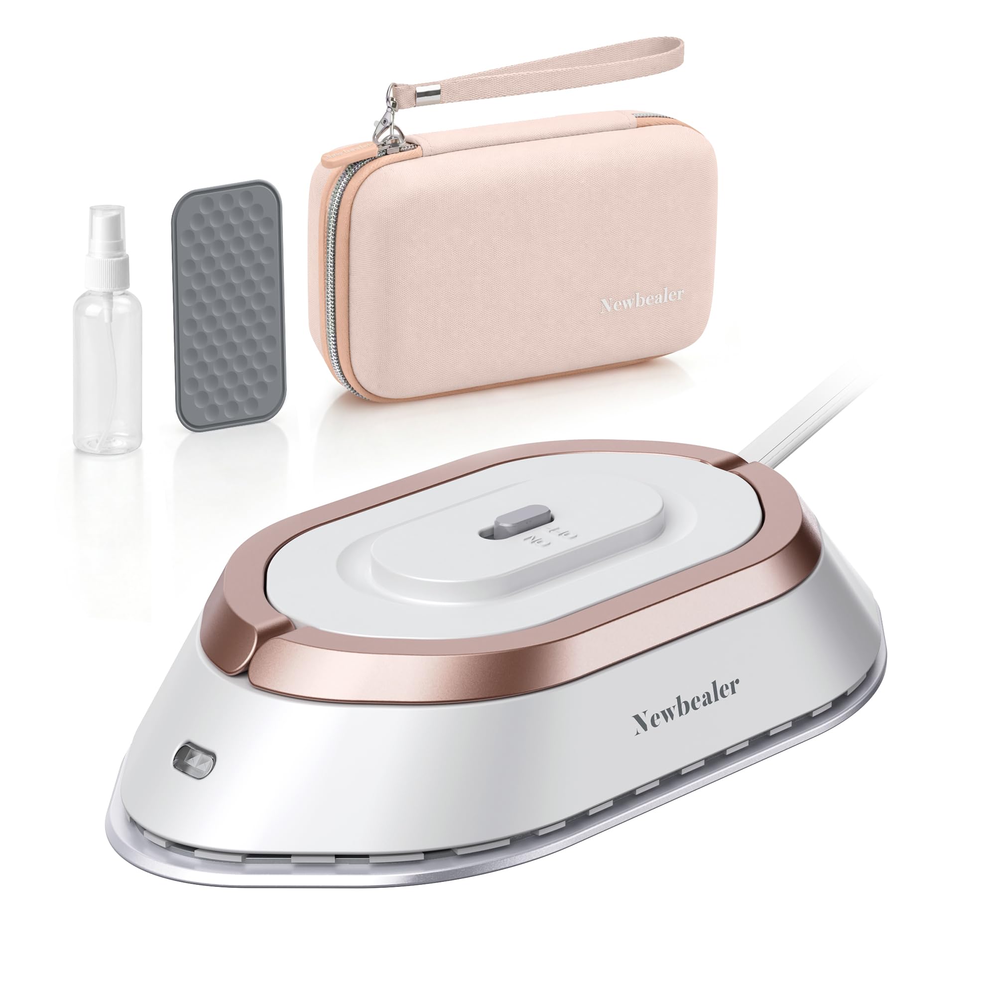 Newbealer Travel Iron Set, 100-240V Mini Dry Iron for Clothes (No Steam)