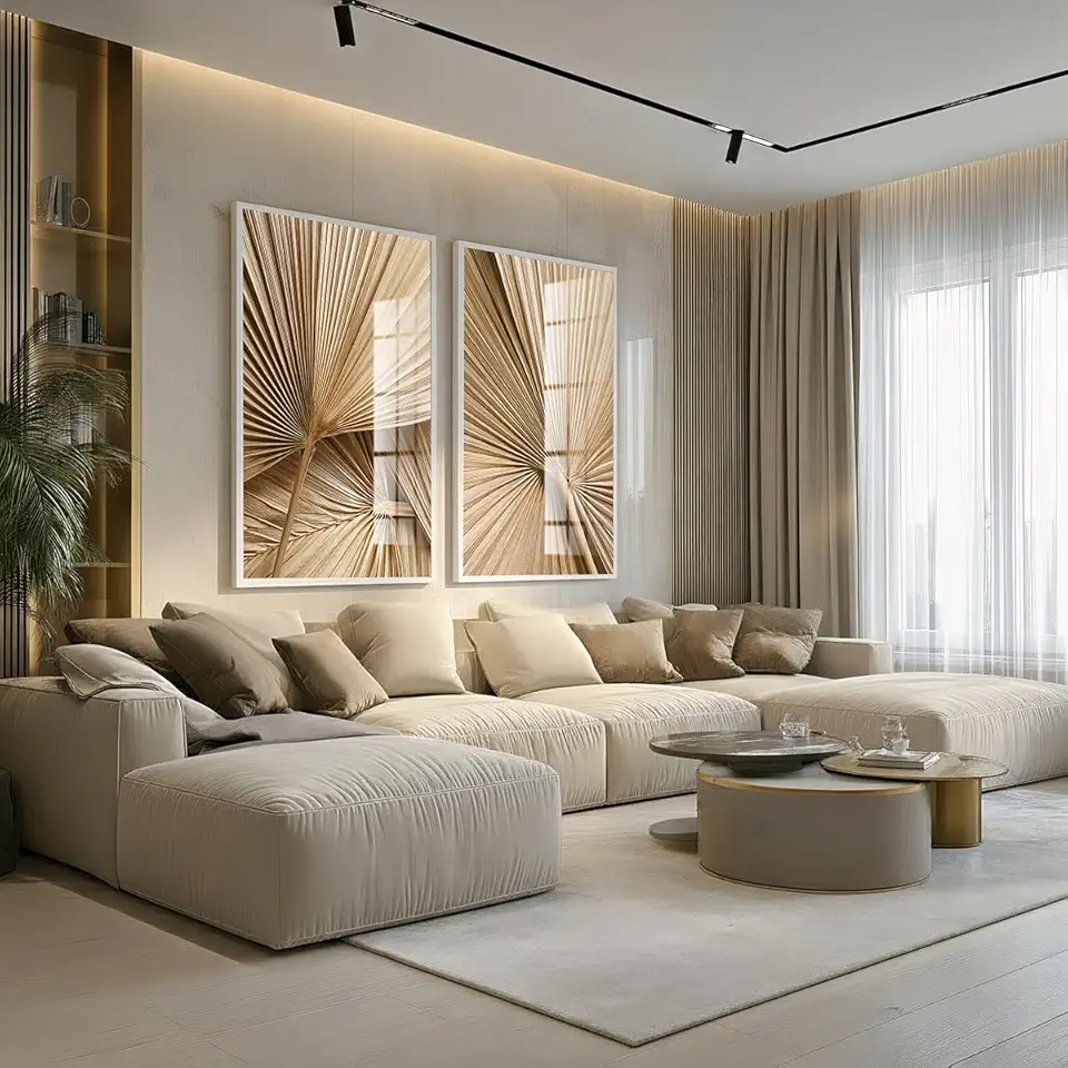 Quadros com Moldura e Acrilico Cristal Vidro Palhas Abstrato Conjunto Kit 2 Quadros para Sala Quarto