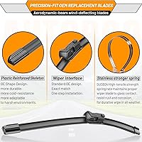 Vista 50 de AUTOBOO - Limpiaparabrisas de repuesto 26 + 20 pulgadas con limpiaparabrisas trasero de 12 pulgadas para BMW X3, X4, 2018, 2019, 2020, 2021, 2022