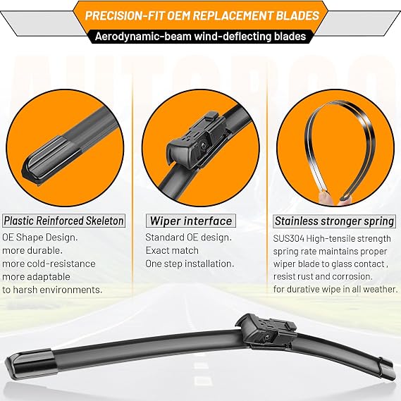 OEM Windshield Wiper Blade Replacement for Chevy Malibu Traverse Acadia | Fits Chevy Malibu Traverse, GMC Acadia, Saturn Outlook 20092012, 24+21, OEM quality, OE style, easy install