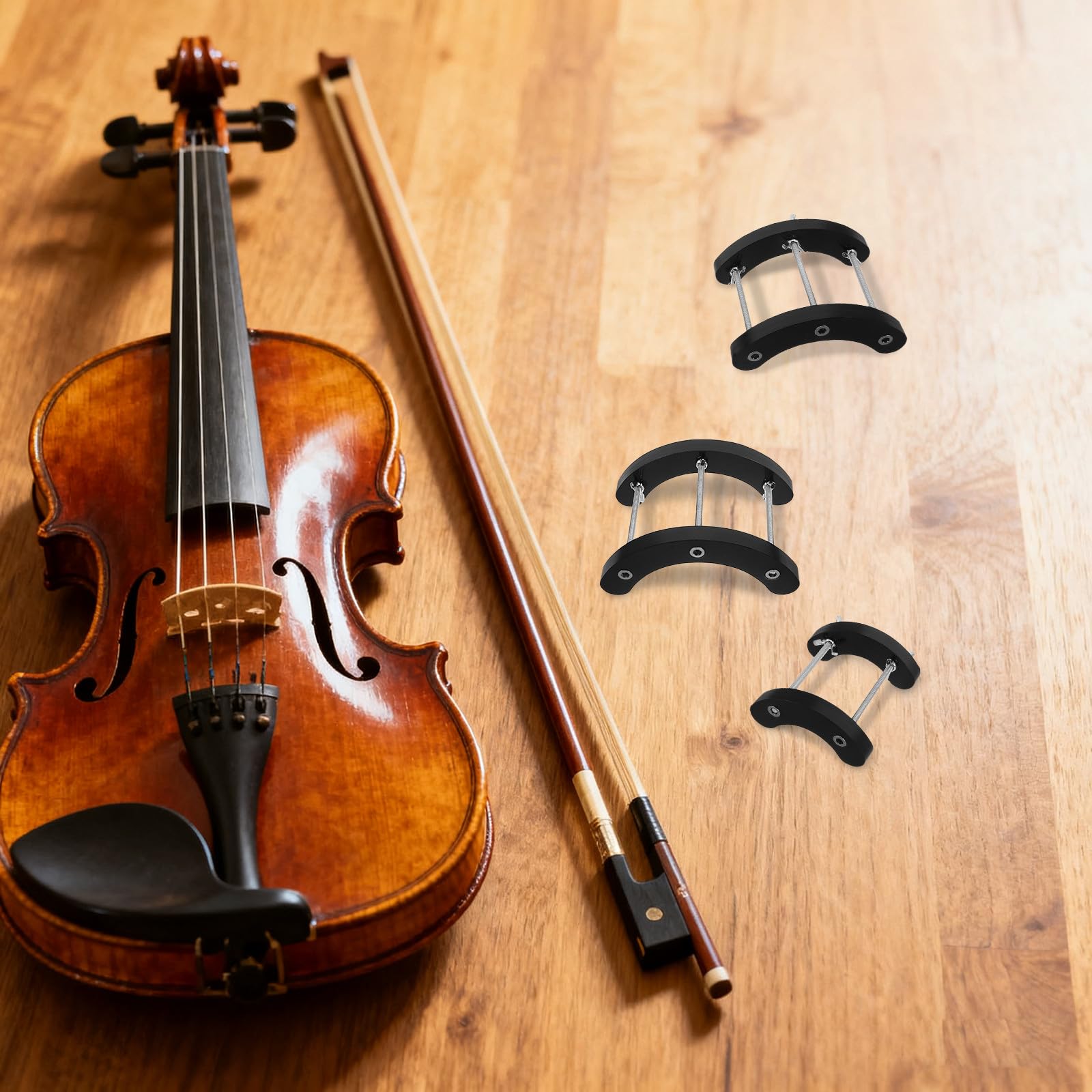 6 Piezas Soporte para Bastón de Violín 4/4, Herramienta para Fijar Instrumentos de Cuerda, Protección para Violines y Violonchelos, para Talleres de Fabricación y Reparación
